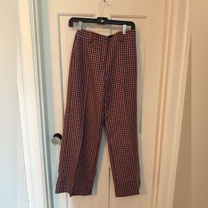 Tory Burch Red and Blue Checkered Pants
Size 0